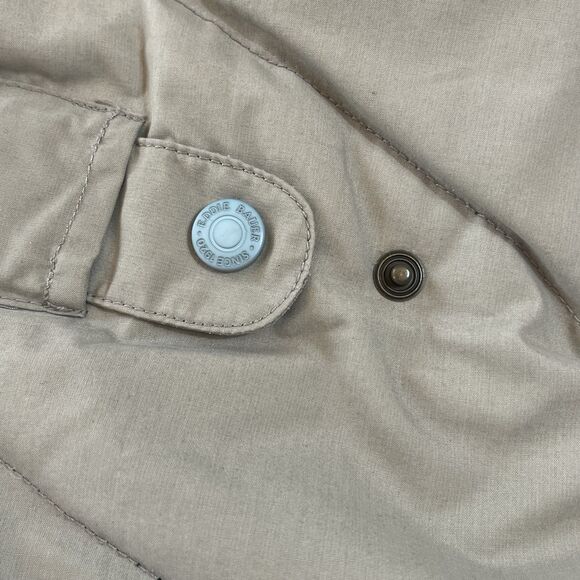 Vintage Eddie Bauer Womens M Goose Down Tan Khaki Puffer Vest Full Zip Quilted - Picture 8 of 12